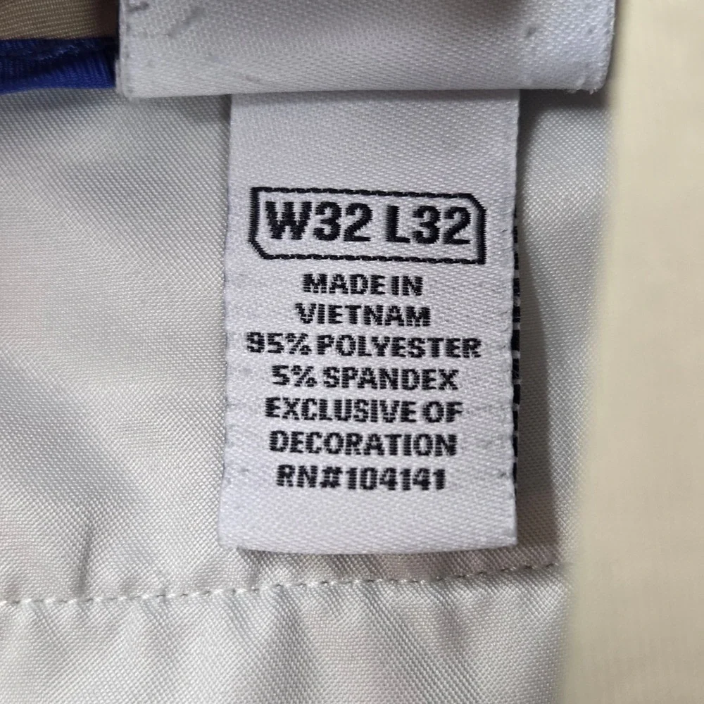 Slazenger Golf Pants Mens W32 L32 Tan Khaki Performance Flat Front‎ Excellent